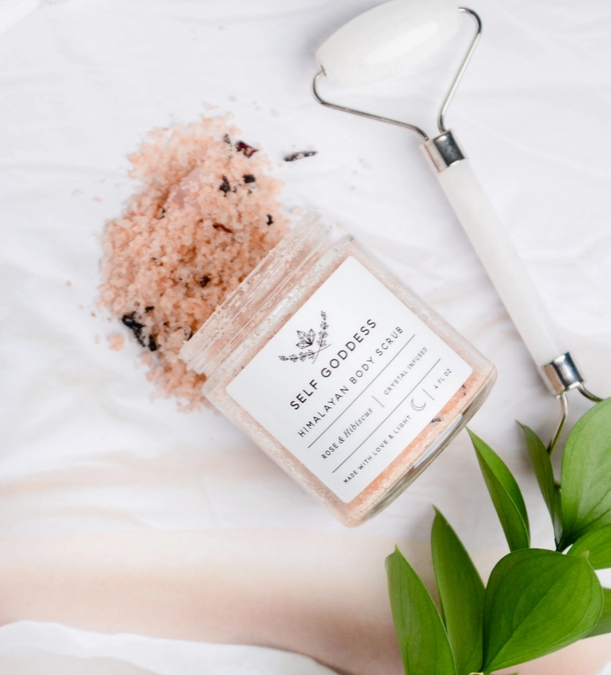 Himalayan Rose and Hibiscus Body Scrub - Crystal Infused