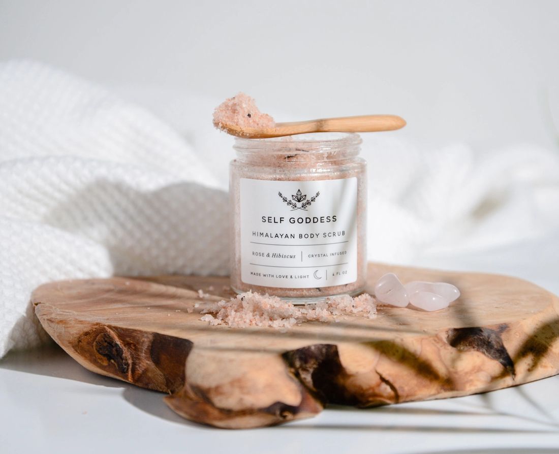 Himalayan Rose and Hibiscus Body Scrub - Crystal Infused